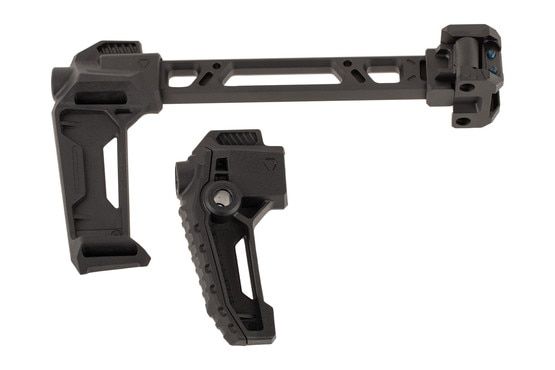The Dual Folding Adapter comes with a stabilizer and a stock piece.